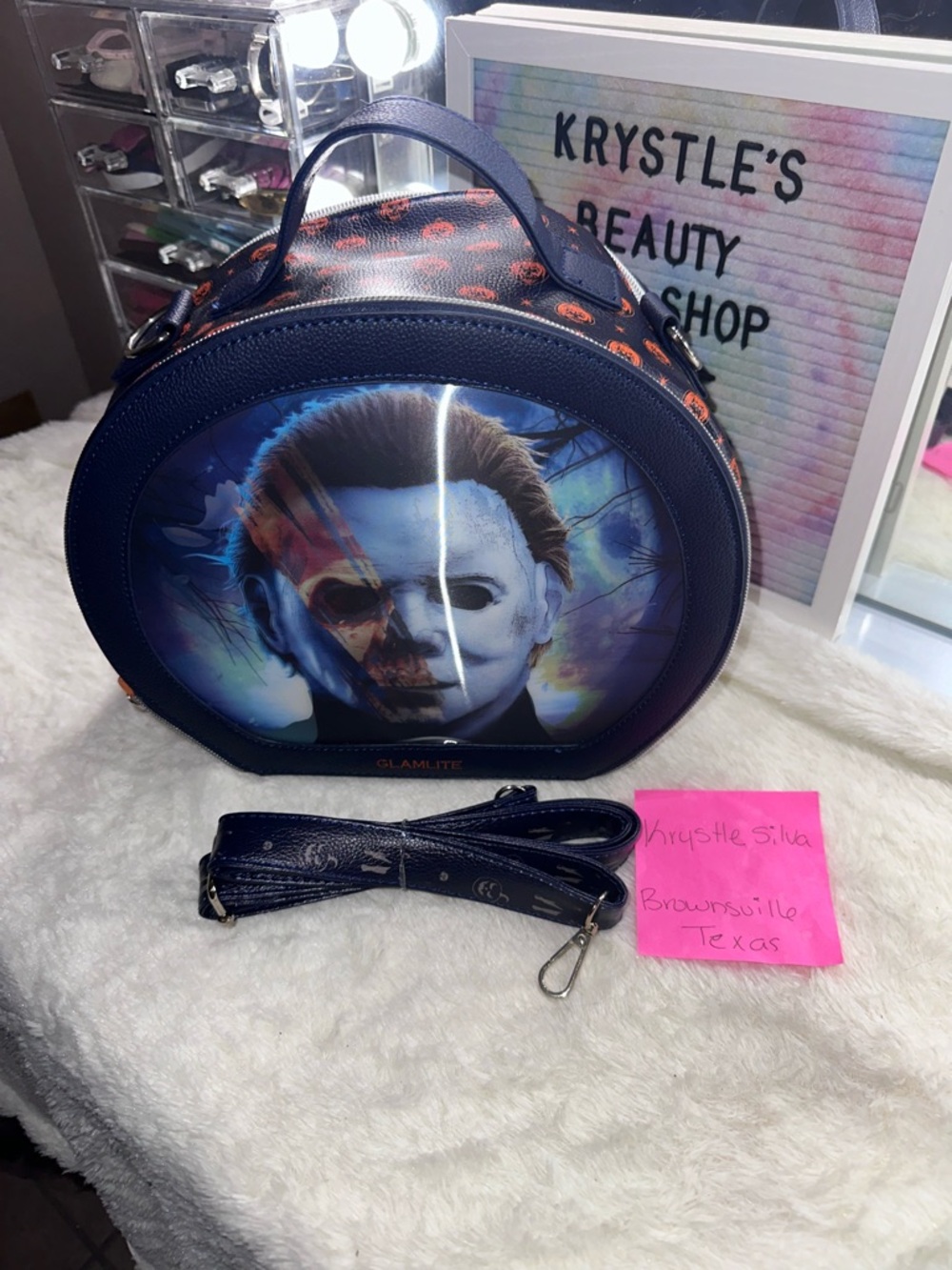 Glamlite x Halloween II Lenticular Motion Makeup Travel Bag Limited Edition